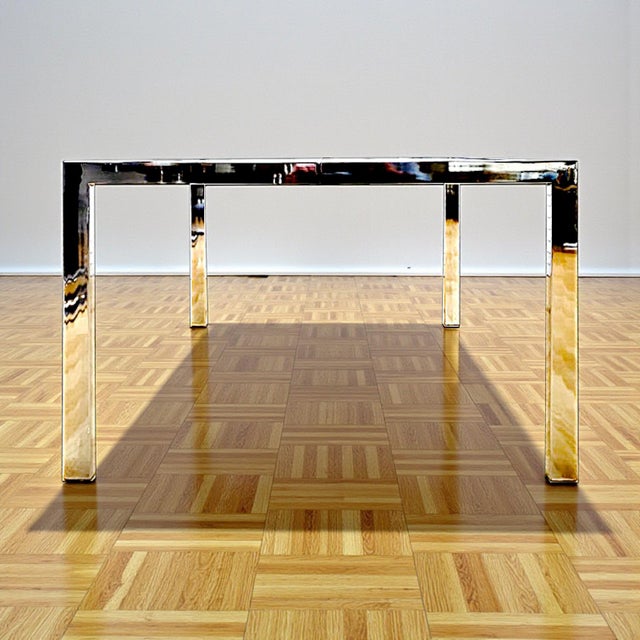 Modernist Milo Baughman for D. I. A. Chrome and Glass Dining Table With 20” Leaf Extension For Sale - Image 4 of 14