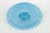 Light Early 20th Century Blue Glass Dish with Ruffled Edge and Floral Pattern For Sale - Image 3 of 5