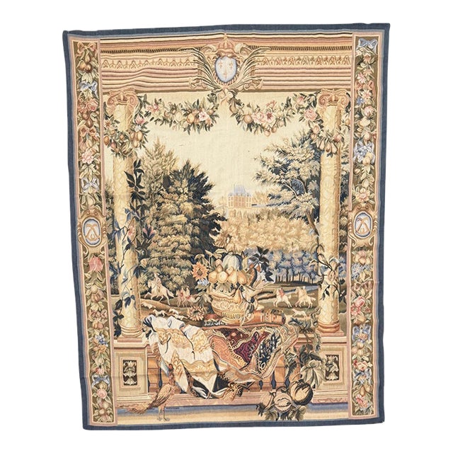 Circa 2000s Vintage French Style Tapestry - 5'8" × 5'0" For Sale