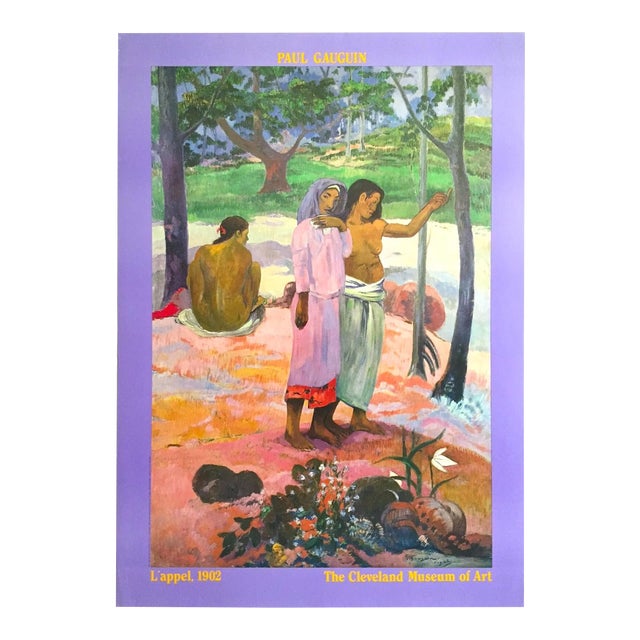 Paul Gauguin Vintage 1989 Post Impressionist Lithograph Print Museum Poster " l'Appel " 1902 For Sale