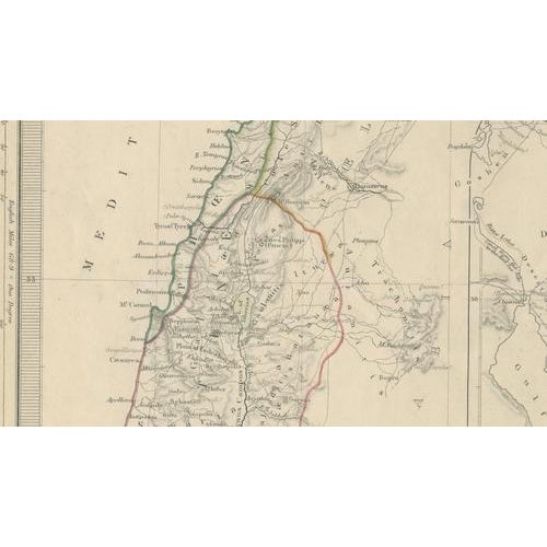 Gold Map of Syria with Palestine, Jerusalem and Mount Sinai, 1843 For Sale - Image 8 of 9