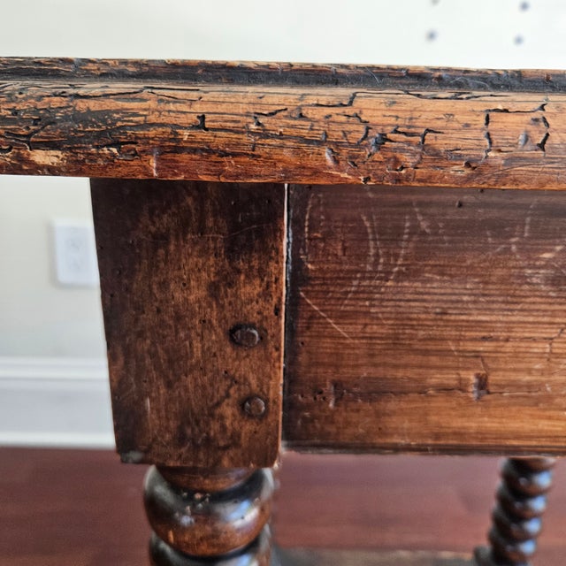 Brown 18th C Italian Tuscan Walnut Side Table For Sale - Image 8 of 10