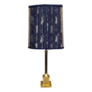 Large Vintage Table Lamp with Brass Base and Shade from Lamplove, 1970s For Sale