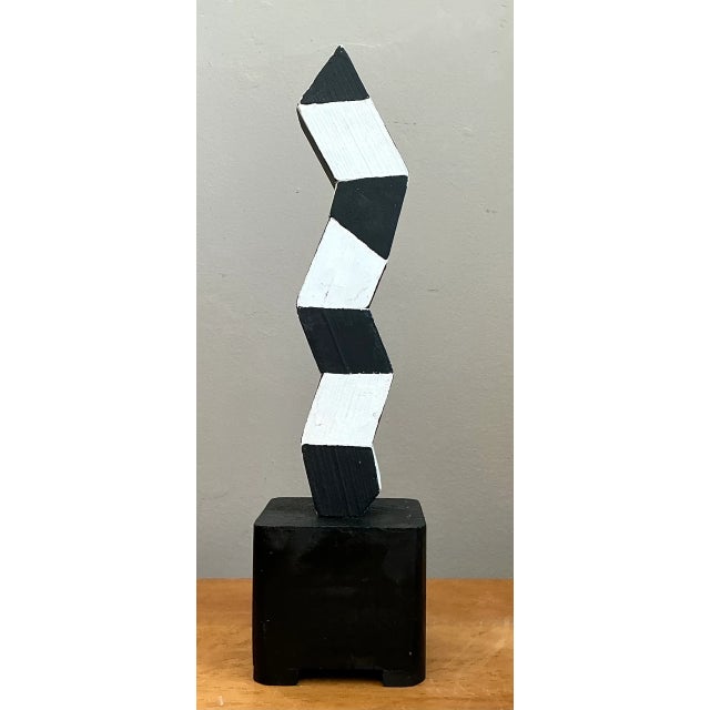 Late 20th Century Vintage Geometric Wood Sculpture For Sale - Image 5 of 12
