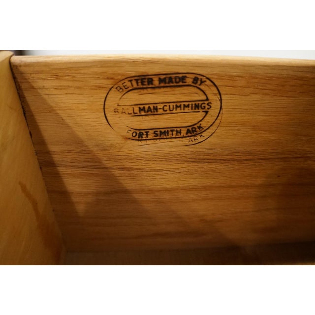 Late 20th Century Ballman Cummings of Fort Smith, Ar Solid Maple Early American Colonial Style 44" Three Drawer Dresser For Sale - Image 5 of 12