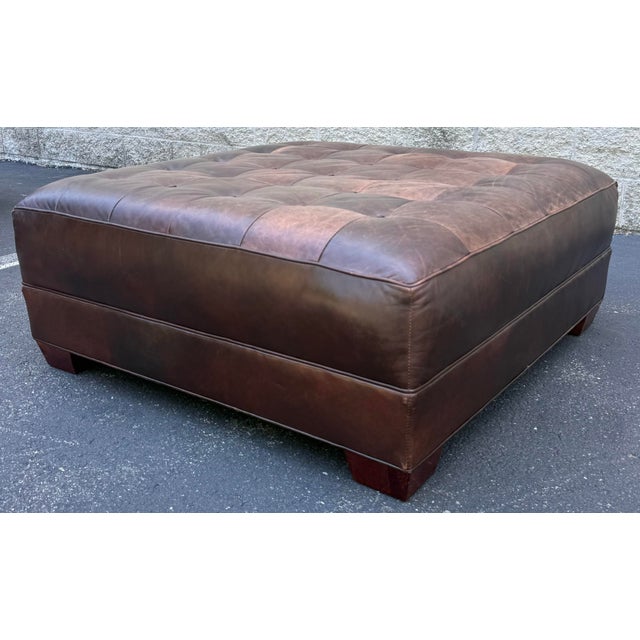 Brown Lee Industries Tufted Square Cocktail Ottoman For Sale - Image 8 of 12