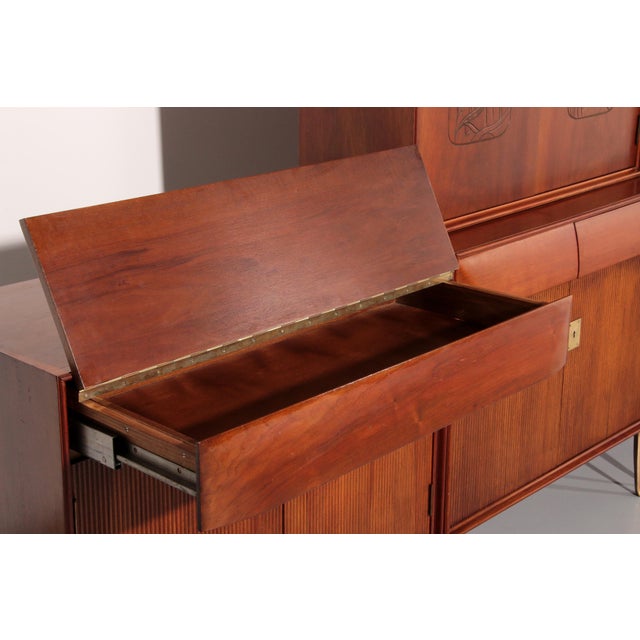 Mid-Century Italian Modular Wall System attributed to Vittorio Dassi, 1950s, Set of 7 For Sale - Image 9 of 17