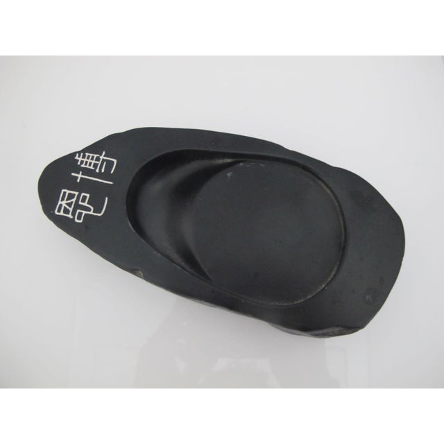 Japanese Japanese Calligraphy Ink Stone Suzuri Stick Grinder Black Slate For Sale - Image 3 of 9