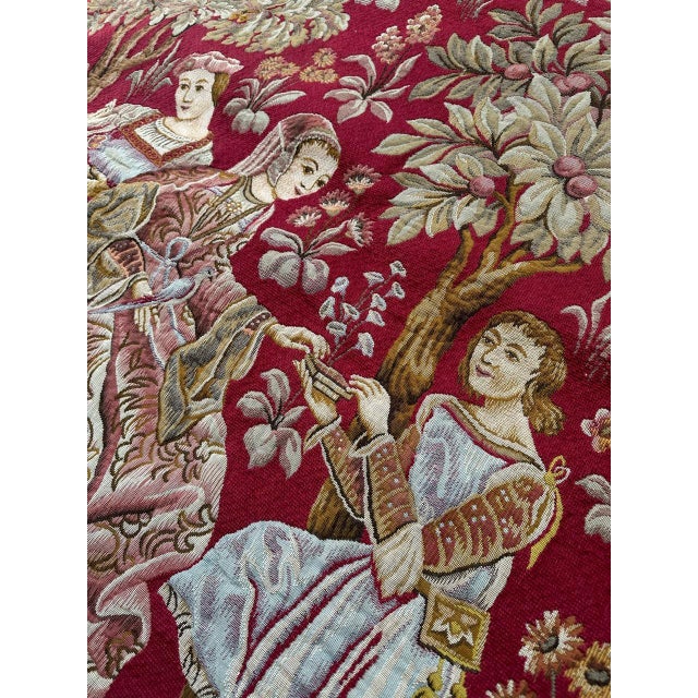 Jaquar Aubusson Tapestry with Medieval Design, 1970s For Sale - Image 13 of 18
