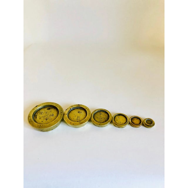 Wood Victorian Antique Brass Scales, Set of 2 For Sale - Image 7 of 8