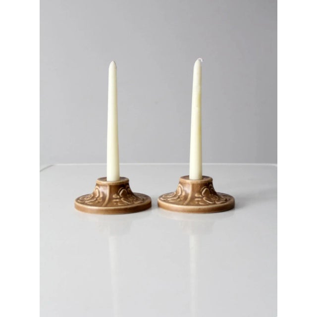 Antique Rookwood Pottery Candlestick Holders Pair For Sale - Image 9 of 12