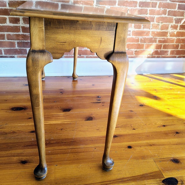 Vintage Ethan Allen Wood Side Console Table With Drawer For Sale In New York - Image 6 of 10
