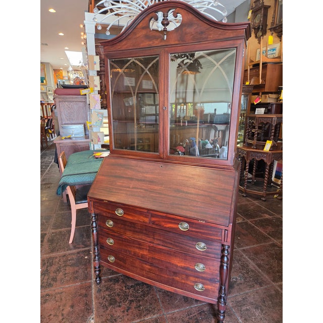 This is a Mahogany Desk Secretary desk handmade by Cron-Kills Company. The catalog state Spanish Colonia Number #319. An...