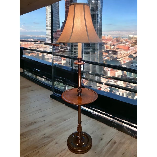 1970s Solid Maple Wood Floor Table Lamp Chairish