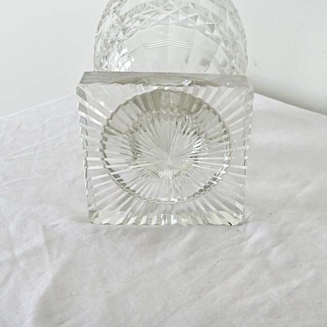 English Early 20th Century Cut Glass Large Vase For Sale - Image 10 of 10