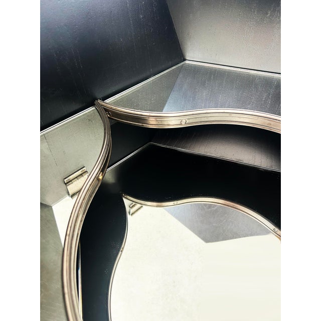 Wood Restoration Hardware Sculptural Polyhedron Rolling Bar Cart With Hinged Doors For Sale - Image 7 of 17