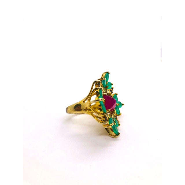 Bochic Capri Vintage 18K Gold & Silver Multi-Gem Cocktail Ring, 1999 For Sale - Image 4 of 11