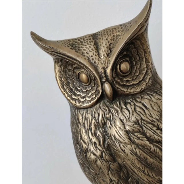 This marvelous perched Owl is huge and heavy weighing over 12 pounds. It's presence will definitely be made known wherever...
