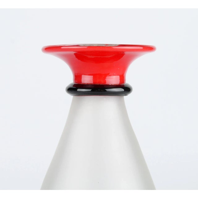 Tall Italian Signed Handblown Glass Decanter For Sale - Image 4 of 9