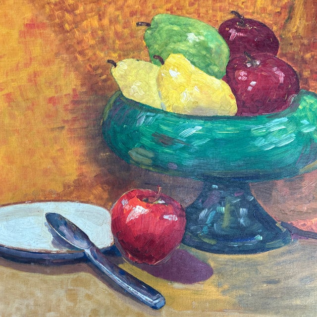 1970’s original impressionist bowl of fruit painting. Signed and framed. Measures 20x16 / approximately 24.75x20.75...