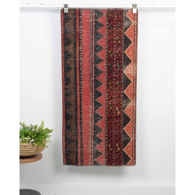 Vintage Turkish Hand-Knotted Small Patchwork Runner rug is a semi-antique vintage runner rug. The '70s Eastern region of...
