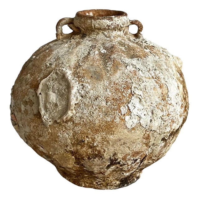 Antique Small Ocean Earthware Pot For Sale