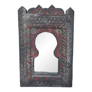 2000s Small Size Moroccan Arched Berber Style Mirror, Distressed 3 For Sale