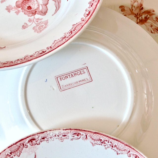 19th Century French Plates from Sarreguemines, Set of 6 For Sale - Image 6 of 8