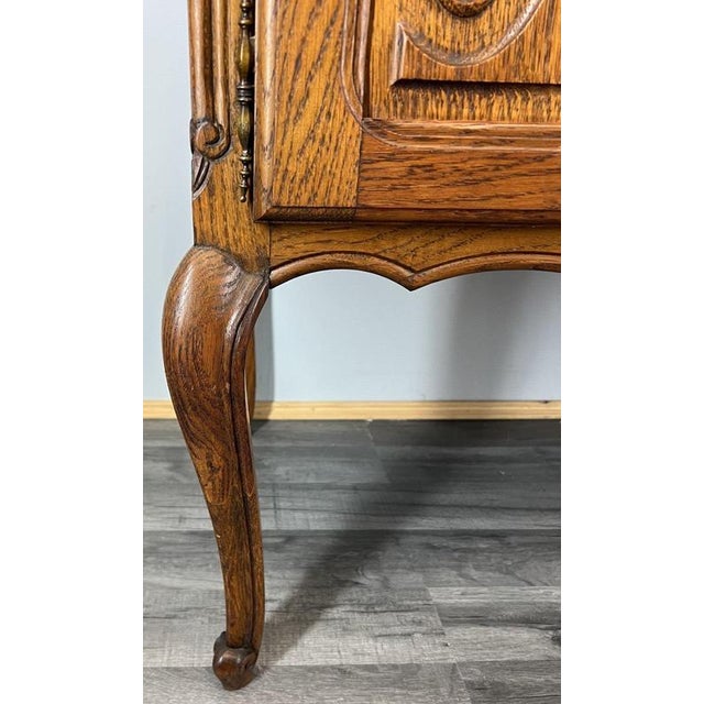 Vintage French Louis XIV Carved Oak Sideboard For Sale - Image 5 of 12