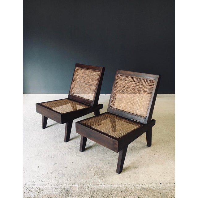 1960s Low Modernist Folding Chairs by Pierre Jeanneret for Chandigarh, India, 1960s, Set of 2 For Sale - Image 5 of 18