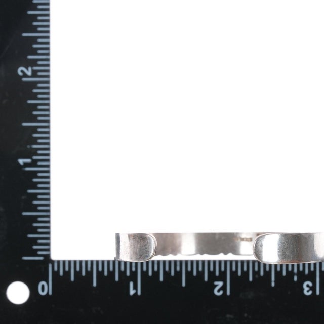 Silver 6.25" c1980's southwestern sterling gemset Tourmaline/Topaz cuff bracelet For Sale - Image 8 of 10