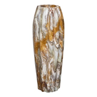 Carved onyx vase For Sale