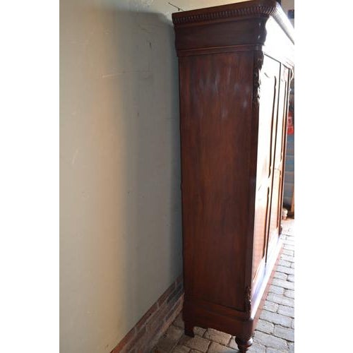 Wood Antique Mahogany Biedermeier Maids Cupboard For Sale - Image 7 of 10