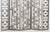 Art Deco Geometric Openwork Aluminum Five Panel Floor Screen. Largest panel: 63" H x 15" W. Provenance: The Estate of Tony...