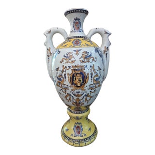 Vintage Vase in the Style of Gien of France For Sale