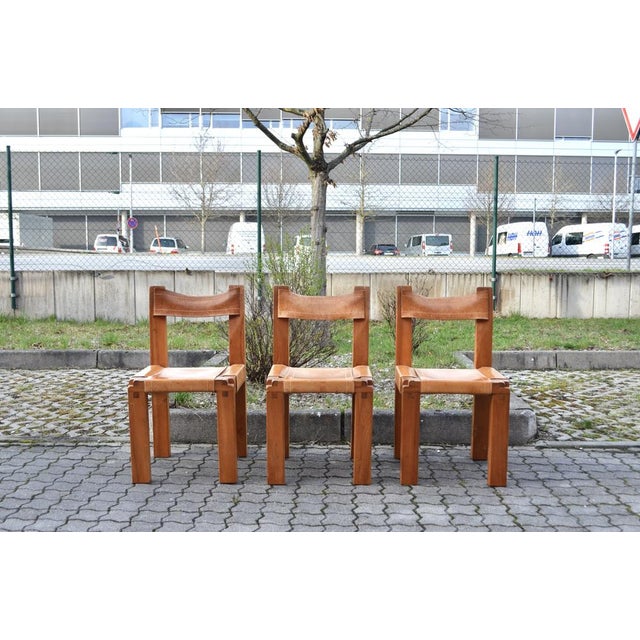 A rare Pierre Chapo dining chair Model S11.Designed in 1966. This Version of the S11 comes with the pure cube puristic...