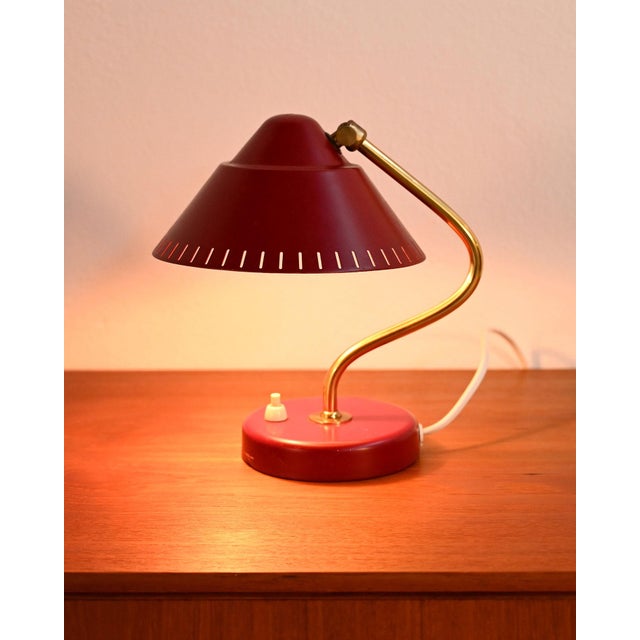 Red Table Lamp from Ringus, 1950s For Sale - Image 3 of 12