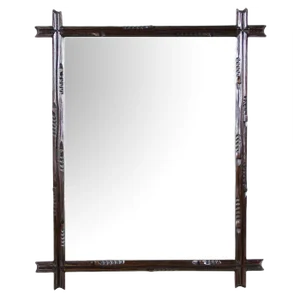 Black Forest Hand-Carved Basswood Wall Mirror, Austria, 1890s