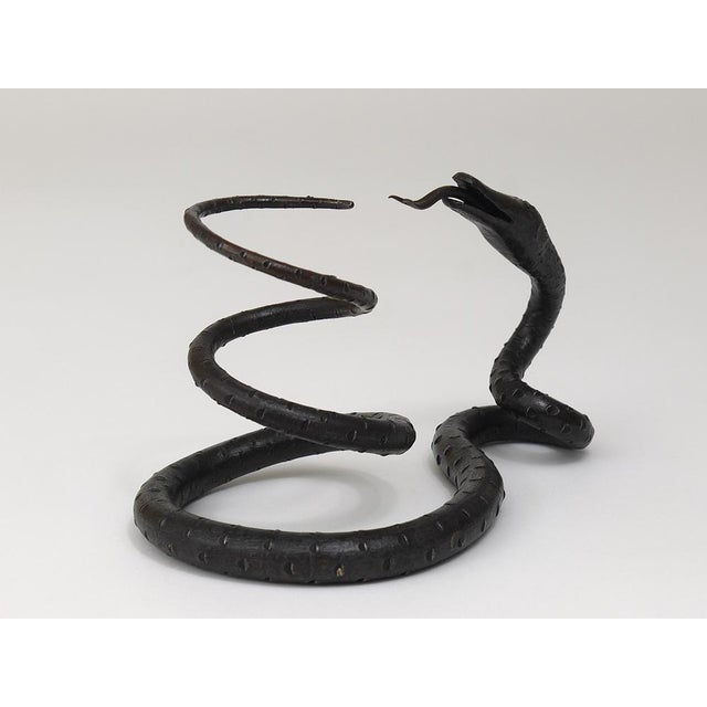 Austrian Snake Sculpture in Hand Forged Iron in the style of Edgar Brandt, 1920s For Sale - Image 15 of 18