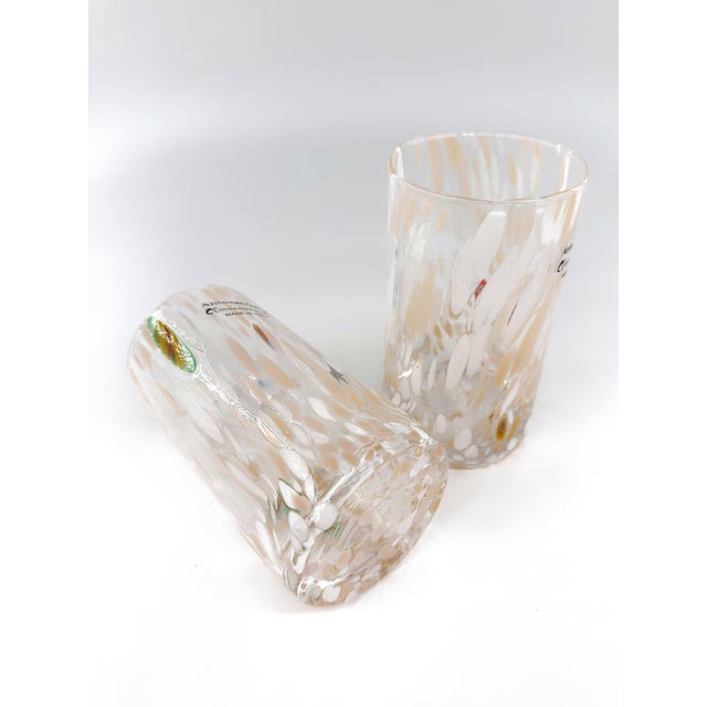 Contemporary Hand Blown Alessandro Coppola Murano Art Glass Tumblers Handcrafted in Italy - Set of 4 For Sale - Image 3 of 10