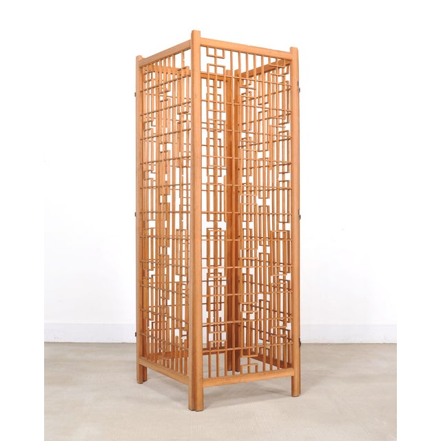 Mid-Century Four-Panel Teak Geometric Screen or Room Divider For Sale - Image 14 of 18