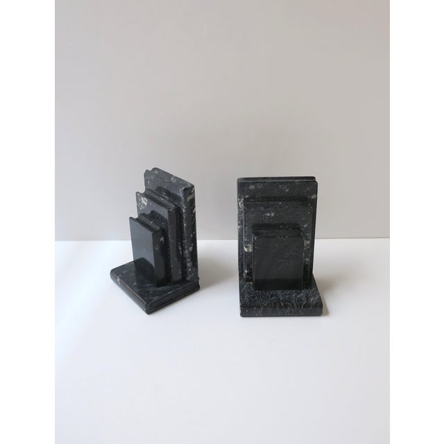 Stone Italian Black White Marble 'Book' Bookends, Pair For Sale - Image 7 of 13