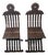 Late 19th Century Moroccan/ Syrian Mother-of-Pearl Walnut Wood Folding Pair of Chairs For Sale