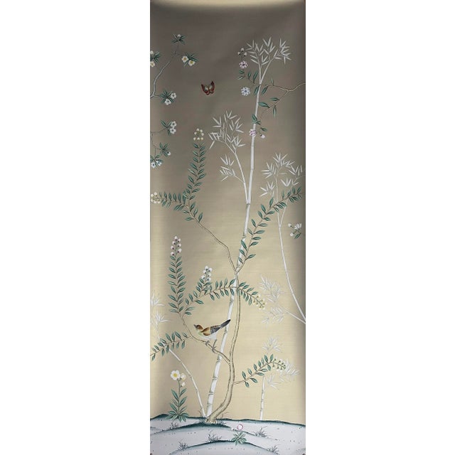 Not Yet Made - Made To Order Chinoiserie Floral Bamboo Hand Painted Wallpapers Mural Panel - 8 Panels For Sale - Image 5 of 10