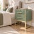 Sage Green Murano Glass Nightstands with Brass Frames from Justfurnituress SRL, Set of 2 For Sale - Image 6 of 8