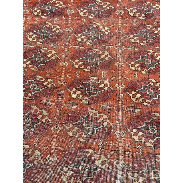 Large Turkish DistressedSparta Rug Bokhara Design, 1920s For Sale - Image 10 of 18