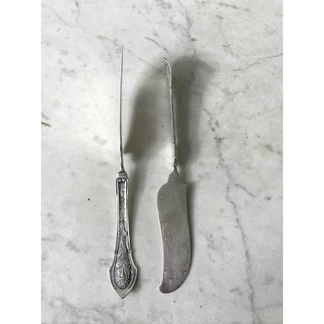 Late 19th Century Rare Antique Sterling Silver Butter Knives - 1875 Stamped/Etched For Sale - Image 9 of 9