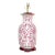 Mid 20th Century Chinoiserie Ginger Jar Table Lamp Rose Floral Scroll Wood Base For Sale
