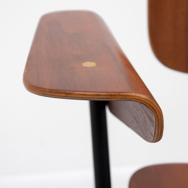 Walnut Brunswick Walnut Plywood Armchairs After Eames DCM Jean Prouvé - A Set of Four For Sale - Image 16 of 18