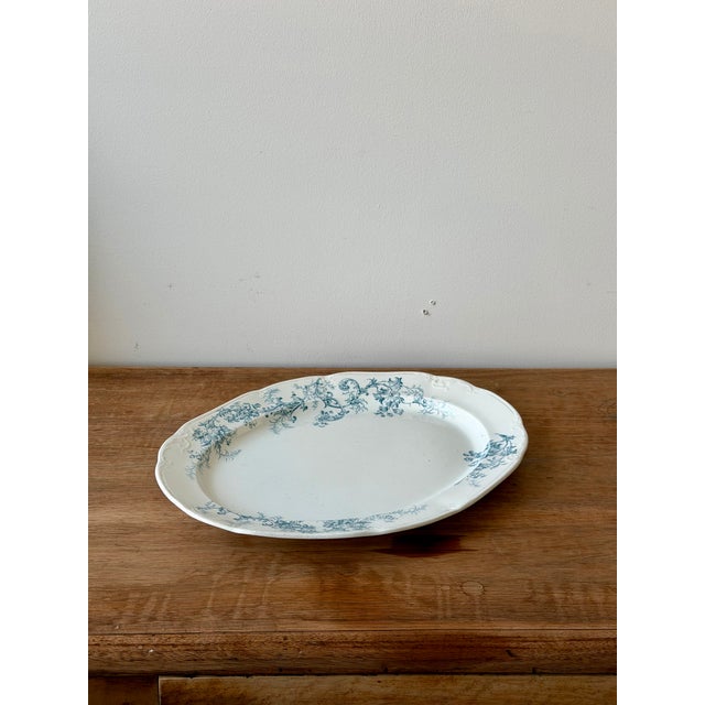 19th Century Edge Malkin & Co English Blue Transferware Platter For Sale - Image 9 of 10